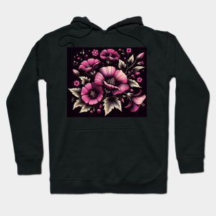 Magenta Floral Illustration Hoodie